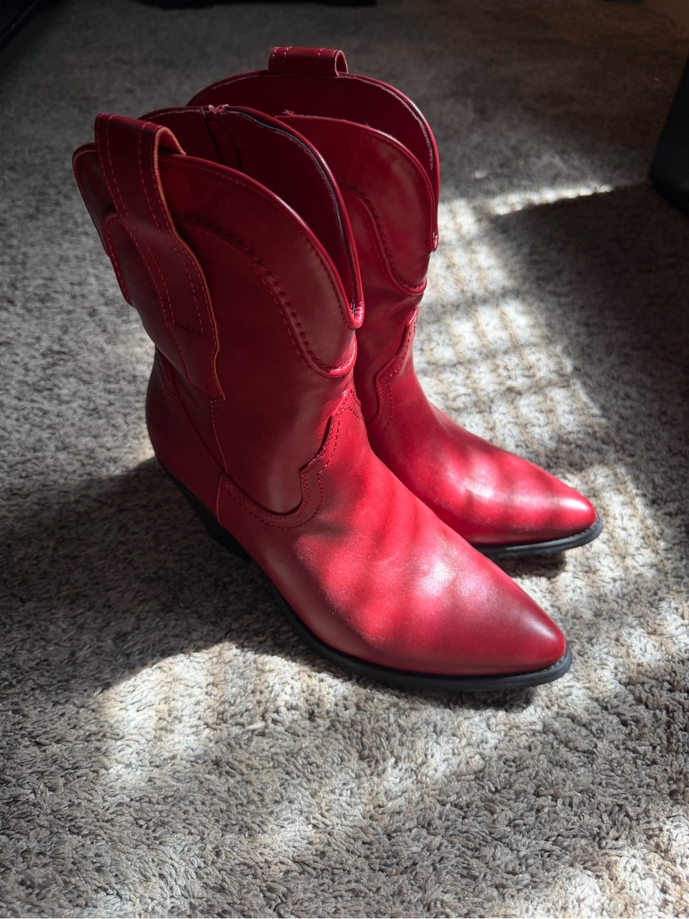 Women’s Red Western Ankle Boots